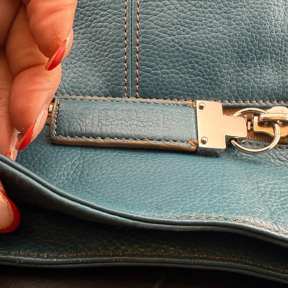 Tignanello Teal Leather Shoulder Bag - Picture 14 of 14